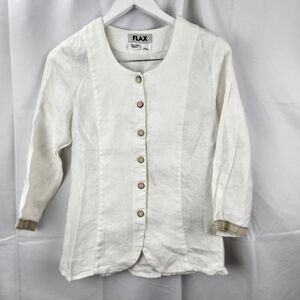 ๐
บFLAX linen blazer/blouse size S in EUC